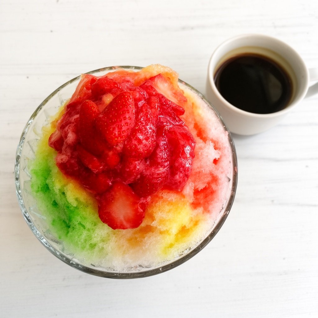 スノーアイスとコーヒー